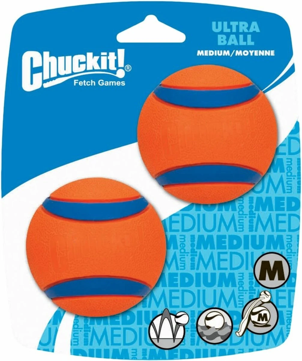 Chuckit! Chuckit Ultra Ball Hondenspeelgoed - Oranje - M - 2 Ballen - Ø 6cm 3 Chuckit! Chuckit Ultra Ball Hondenspeelgoed - Oranje - M - 2 Ballen - Ø 6cm