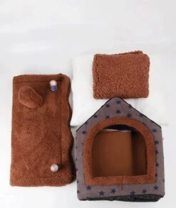 Château Animaux® Hondenhuis - Kattenhuis - 50 X 40x 46 Cm - Dierenhuis - Kattenhok - Hondentent - Hondenhuisjes Voor Binnen - Bruin -Honden Benodigdheden Verkoop 1013x1200 2