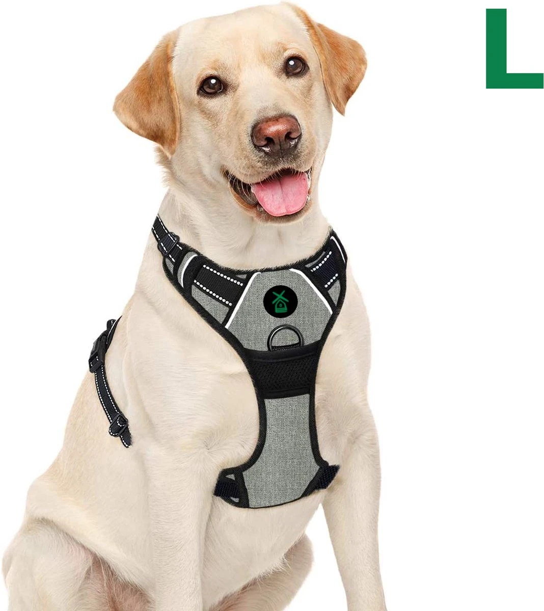 Mister Mill Hondentuigje 2x Klikgesp Maat L Grijs - Anti-Trek Tuig Hondenharnas - Y Tuig Hond Reflecterend 3 Mister Mill Hondentuigje 2x Klikgesp Maat L Grijs - Anti-Trek Tuig Hondenharnas - Y Tuig Hond Reflecterend