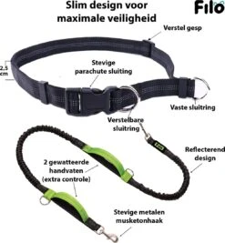 Filo Elastische Hondenriem Groot - Hardlopen En Wandelen - Hardloopriem Hond Handsfree Met Heuptasje - Looplijn Met Heupriem - Canicross Gordel Honden - Riemen - Heupgordel - Leiband -Honden Benodigdheden Verkoop 1110x1200