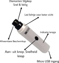 By Fredge® Elektrische Nagelvijl Voor Huisdieren - Nagel Trimmer Hond, Kat En Konijn - Nagelvijl Huisdieren - Nagel Vijl Kat - 100% Veilig - USB Oplaadbaar - Lage Vibratie En Geluid - Draadloos - Wit -Honden Benodigdheden Verkoop 1130x1200 4
