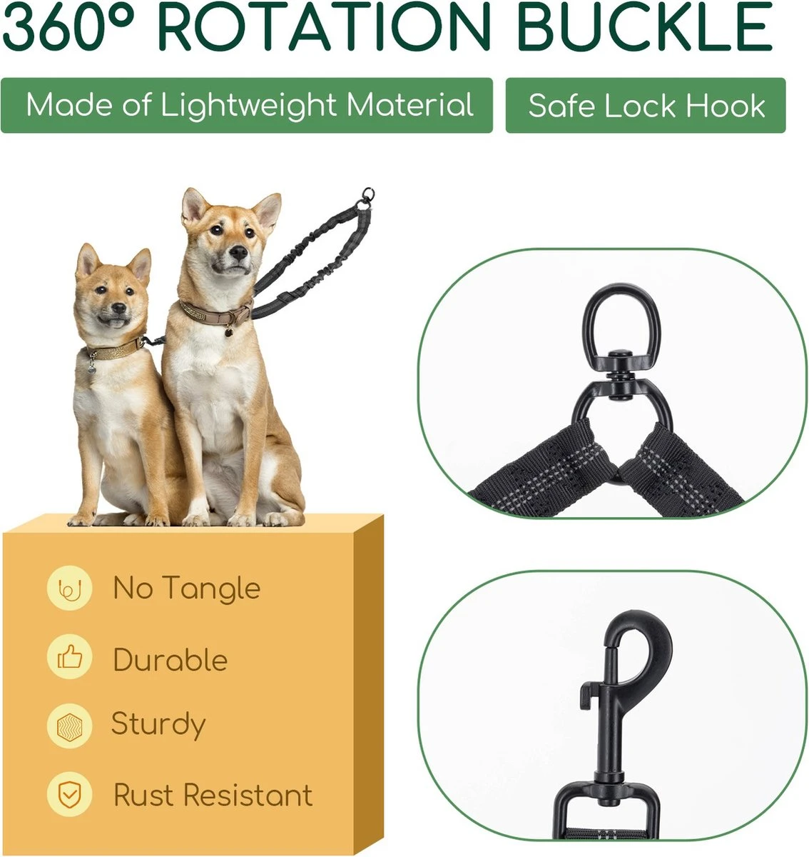 Nobleza Splitter Hondenriem - Dubbel Aanlijnriem Voor Honden - Splitter Verstelbaar - Zwart 7 Nobleza Splitter Hondenriem - Dubbel Aanlijnriem Voor Honden - Splitter Verstelbaar - Zwart - Afbeelding 5