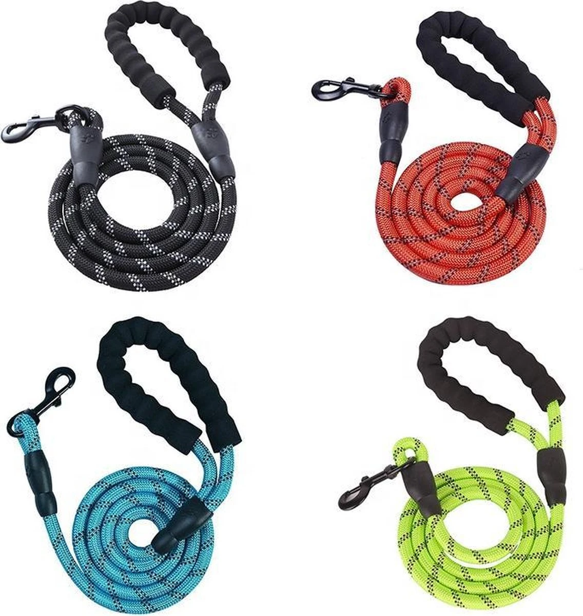 Merkloos Reflecterende Hondenriem – Nylon Hondenlijn – Honden Riem Met Fijn Handvat – Zwart – 150CM - 1,2CM Dik! 3 Merkloos Reflecterende Hondenriem – Nylon Hondenlijn – Honden Riem Met Fijn Handvat – Zwart – 150CM - 1,2CM Dik! - Afbeelding 2