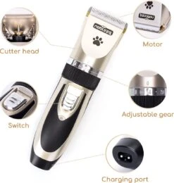 Nobleza B78 - Dieren Tondeuse Set - 4 Opzetkammen - Voor Huisdieren Katten & Honden - Draadloos -Honden Benodigdheden Verkoop 1141x1200