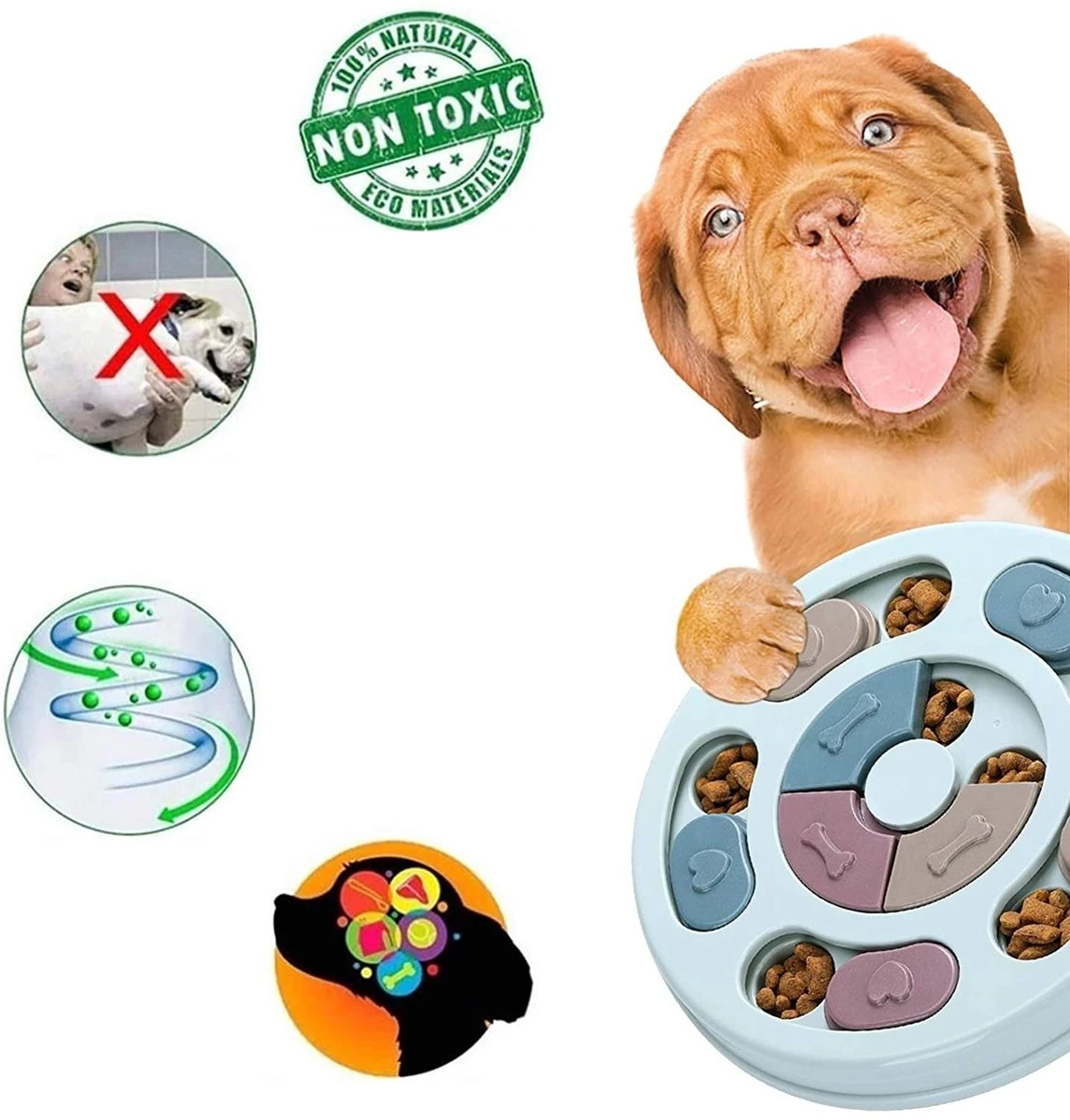 Hondenpuzzel – Hondenspeelgoed – Puppy Puzzel – Intelligentie Speelgoed – Anti Schrok Speeltje – Puppy Voerbak 7 Hondenpuzzel – Hondenspeelgoed – Puppy Puzzel – Intelligentie Speelgoed – Anti Schrok Speeltje – Puppy Voerbak - Afbeelding 5