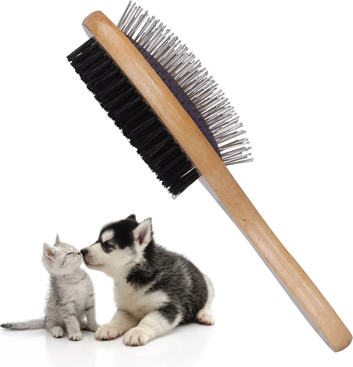 Merkloos Nobleza Dierenborstel - Hondenborstel - Kattenborstel - Tweezijdig - Dubbelzijdig - Hout - Maat L 3 Merkloos Nobleza Dierenborstel - Hondenborstel - Kattenborstel - Tweezijdig - Dubbelzijdig - Hout - Maat L