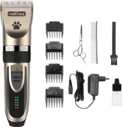 Nobleza Dieren Tondeuse Set - 4 Opzetkammen - Draadloos - Voor Huisdieren Katten & Honden