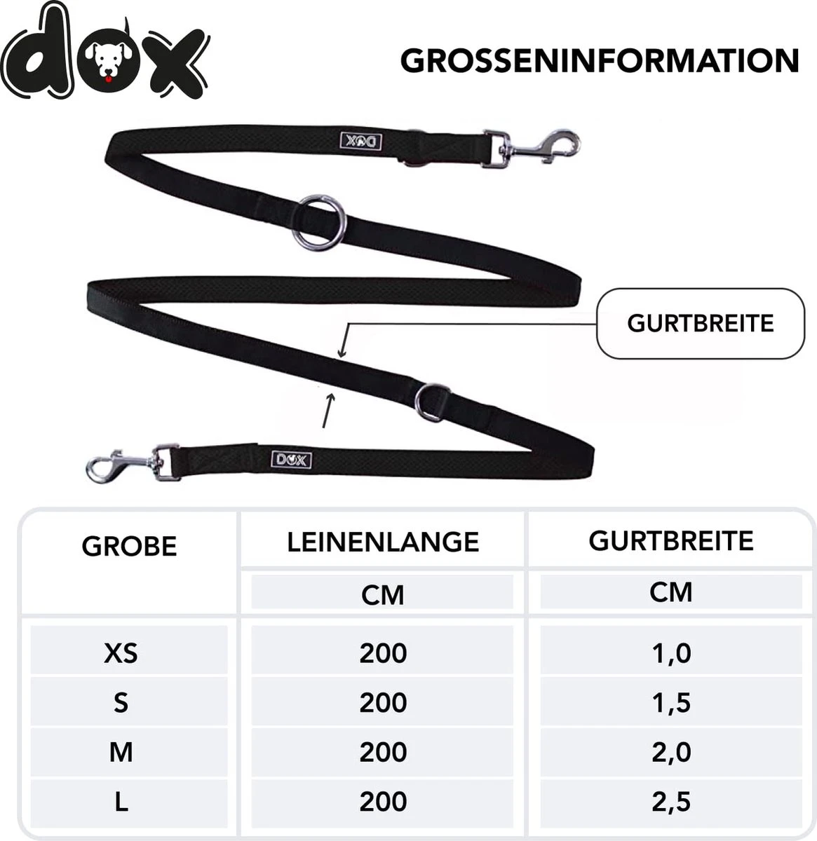 DDOXX Hondenriem Air Mesh, 3-voudig Verstelbaar, 2m | Voor Kleine & Grote Honden | Dubbele Riem Twee Honden Kat Puppy | Tug Leash Large | Lead Leash Small | Walking Leash Puppy Leash | Zwart, M 6 DDOXX Hondenriem Air Mesh, 3-voudig Verstelbaar, 2m | Voor Kleine & Grote Honden | Dubbele Riem Twee Honden Kat Puppy | Tug Leash Large | Lead Leash Small | Walking Leash Puppy Leash | Zwart, M - Afbeelding 4