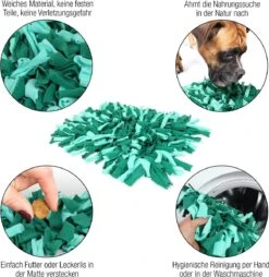 Bella & Balu Snuffelmat Voor Honden (45 X 30 Cm) - Het Snuffelmatten Dient Als Interactief Zoekspel, Bevordert Het Natuurlijk Zoeken Naar Voedsel En Traint De Reukzin Van Uw Hond (Groen) -Honden Benodigdheden Verkoop 1166x1200 9