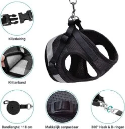 Hondentuig, Hondenharnas Met Hondenriem – Reflecterend - Zwart – Maat L (borst 40-45 Cm) 14 Hondentuig, Hondenharnas Met Hondenriem – Reflecterend - Zwart – Maat L (borst 40-45 Cm) -Honden Benodigdheden Verkoop 1173x1200 16
