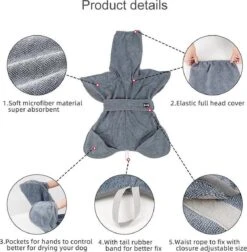 Super Absorberende Honden Badjas Grijs Maat L -Honden Benodigdheden Verkoop 1178x1200 3