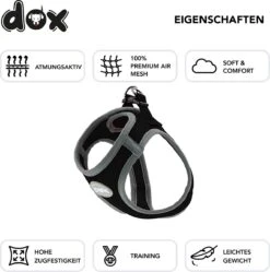 DDOXX Borstharnas Air Mesh, Step-In, Reflecterend | Vele Kleuren | Voor Kleine, Middelgrote En Middelgrote Honden | Hondenharnas Hond Kat Puppy | Kattenharnas Puppy Harnas | Zwart, M -Honden Benodigdheden Verkoop 1190x1200 14