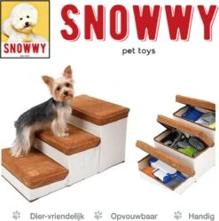 SNOWWY - Hondentrap Met Opslagruimte - Honden Loopplank Met Handige Opslagvakje - Hondenloopplanken - Inklapbaar - Huisdier Opstap - Hondentrapje - Bruin -Honden Benodigdheden Verkoop 1190x1200 8