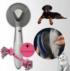 Merkloos Dierenborstel - Haarborstel Huisdieren - Borstel Voor Vacht Huisdier - Borstel Kat - Borstel Hond - Makkelijk Haar Verwijderen Met één Klik - Inclusief Speeltje - Kam Huisdier - Vachtverzorging - Massage -Honden Benodigdheden Verkoop 1192x1200 2