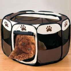 Opvouwbare Puppyren Bruin 90x90x60cm - Puppytent - Dogs&Co -Honden Benodigdheden Verkoop 1196x1200 14