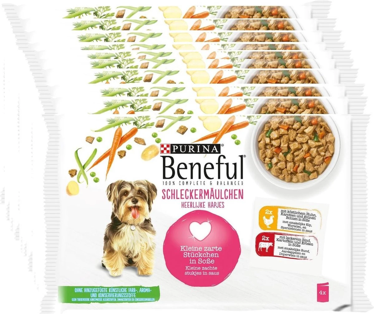 Beneful Pouch - Hondenvoer Kip & Rund In Saus - 40 X 100 G 3 Beneful Pouch - Hondenvoer Kip & Rund In Saus - 40 X 100 G