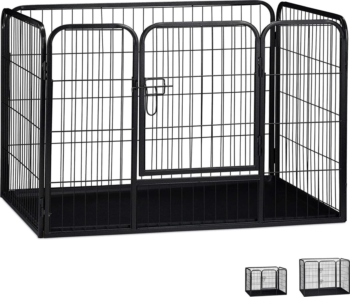 MaxxPet Puppyren - Hondenbench - Puppykennel - Hondenren - 125 X 78 X 80 Cm - Zwart 11 MaxxPet Puppyren - Hondenbench - Puppykennel - Hondenren - 125 X 78 X 80 Cm - Zwart - Afbeelding 9