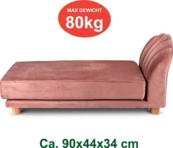 Maxxpro Katten- En Hondenbank - Roze - Verhoogd Met Houten Poten - Fluweel Materiaal - 90 X 44 X 34 CM - Huisdieren Tot 80 KG -Honden Benodigdheden Verkoop 1200x1027 5