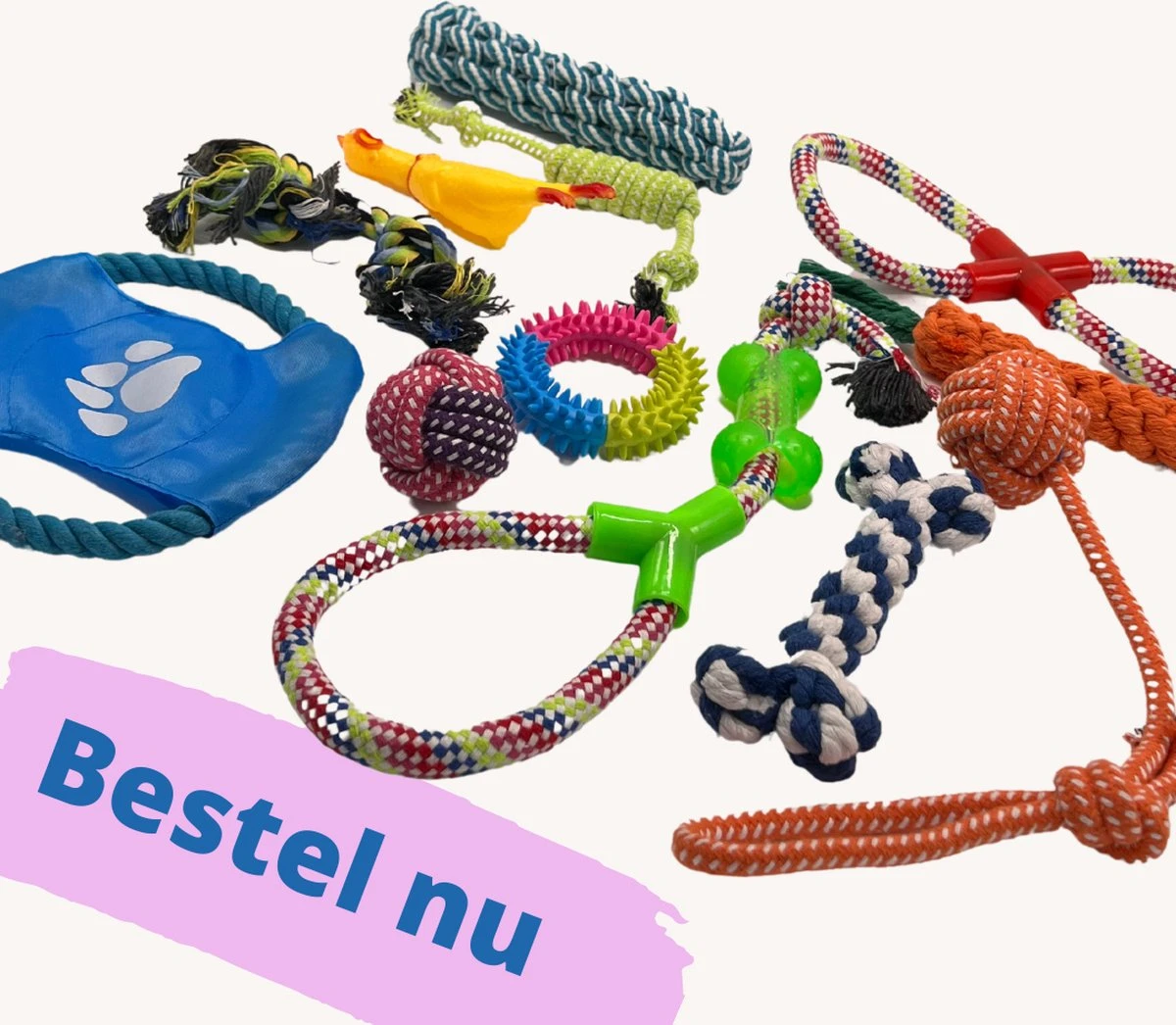 (Goedkoopste) Honden Speelgoed Set 15 Stuks Geschikt Voor Puppy's T/m Middelgrote Honden - Honden Kauw Speelgoed - 15 Stuks - Hondenspeeltjes - Intelligentie - Touw - Flostouw - Bijtring - Bal - Huisdieren Speelgoed 12 (Goedkoopste) Honden Speelgoed Set 15 Stuks Geschikt Voor Puppy's T/m Middelgrote Honden - Honden Kauw Speelgoed - 15 Stuks - Hondenspeeltjes - Intelligentie - Touw - Flostouw - Bijtring - Bal - Huisdieren Speelgoed - Afbeelding 10