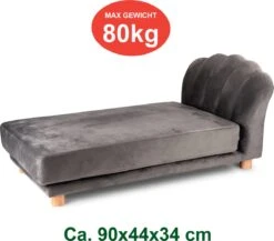 Maxxpro Katten- En Hondenbank - Grijs - Verhoogd Met Houten Poten - Fluweel Materiaal - 90 X 44 X 34 Cm - Huisdieren Tot 80 KG -Honden Benodigdheden Verkoop 1200x1056 3