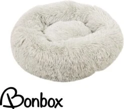 Bonbox Shop - Maat S - Donut Bed In Wit - Dierenmand Voor Katten, Kittens En Kleine Honden - Knus Mandje - Donutbed Diameter 40 Cm - Anti Anxiety