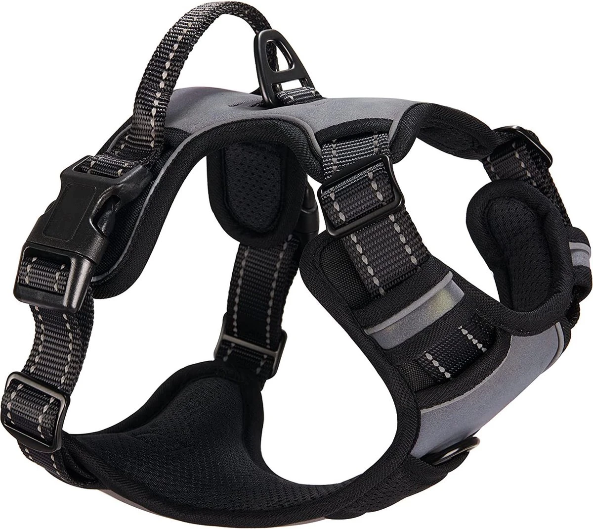 Mister Mill Hondentuigje 2x Klikgesp Maat XL Grijs - Anti-Trek Tuig Hondenharnas - Y Tuig Hond Reflecterend 4 Mister Mill Hondentuigje 2x Klikgesp Maat XL Grijs - Anti-Trek Tuig Hondenharnas - Y Tuig Hond Reflecterend - Afbeelding 2