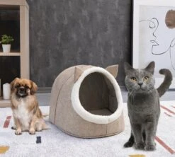 Merkloos Opvouwbaar Kattenhuis - En Hondennest – Cat House - Kattenhol - Cat Cave - Beige -Honden Benodigdheden Verkoop 1200x1080 4