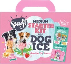 Smoofl Honden Lekkernij - Starter Kit Om Je Eigen Honden Ijs Te Maken, Kit Met 2 Ijsmixen Voor Honden, Pindakaas En Aardbei Smaak, Een Pootvormige Silicone Vorm - Voor 4 Hondenijsjes -Honden Benodigdheden Verkoop 1200x1082