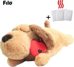Filo Hondenknuffel Met Hartslag En Warmtebron - Hartslagknuffel Hondenspeelgoed Snuggle Puppy - Knuffel Met Hartslag - Heartbeat Knuffel Hond