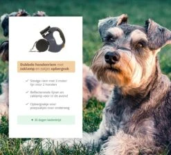 Dubbele Honden Riem – Leiband Hond – Hondenlijn – Looplijn Hond – 2 Honden – 3 Meter – Tot 12kg Per Hond – Reflecterende Lijnen – Met Zaklamp – 360° Draaien – Verstelbaar - Navy Blauw -Honden Benodigdheden Verkoop 1200x1087 8