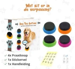 Praatknop Hond – Set Van 4 - Honden Speelgoed – Honden Training – Dogbuttons – Huisdier – Puppy Training - Hondenspeelgoed Intelligentie - Hond Opvoeden -Honden Benodigdheden Verkoop 1200x1093 7