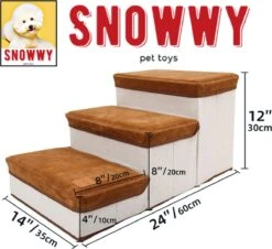 SNOWWY - Hondentrap Met Opslagruimte - Honden Loopplank Met Handige Opslagvakje - Hondenloopplanken - Inklapbaar - Huisdier Opstap - Hondentrapje - Bruin -Honden Benodigdheden Verkoop 1200x1099 4