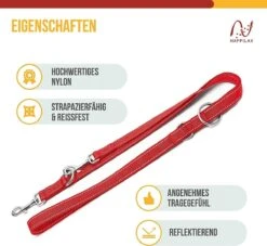 Happilax Dog Leash 2m Adjustable - Red / Reflective - 3-Step Adjustable Leash - Double Leash, Tug Leash - Geschikt Als Hondenriem Voor Grote Honden Of Als Sleepriem Voor Kleine Honden. -Honden Benodigdheden Verkoop 1200x1103 3