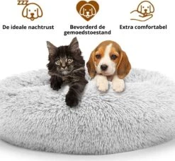 RK® Donut Hondenmand - Zacht Pluche Hondenmand - Hondenbed - 70cm - Hondenkussen - Kattenmand - Grijs Grey -Honden Benodigdheden Verkoop 1200x1106 8