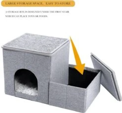 2-in-1 Hondenhuis & Hondentrap - Voor Binnen - Huisdieren Huisje - Hondenmand - Kattenmand - 67.5x40x37.5 Cm - Grijs -Honden Benodigdheden Verkoop 1200x1114 16