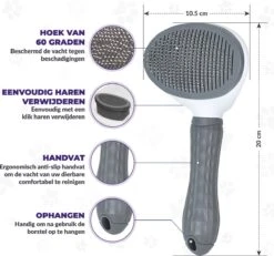 Kattenborstel - Hondenborstel - Pluizenverwijderaar - Haarverwijderaar Voor Huisdieren - Hondenkam - Kattenkam - Huisdierhaar Verwijderaar - Ontpluizer - Kattenhaar & Hondenhaar Verwijderaar - Voor Langharig & Kortharig - Grijs -Honden Benodigdheden Verkoop 1200x1123 3