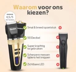 Woodoro Professionele 2-in-1 Hondentondeuse Voor Dikke Vacht – Draadloze Honden Tondeuse & Hondentrimmer – Stille Tondeuse Katten & Honden Trimset -Honden Benodigdheden Verkoop 1200x1126