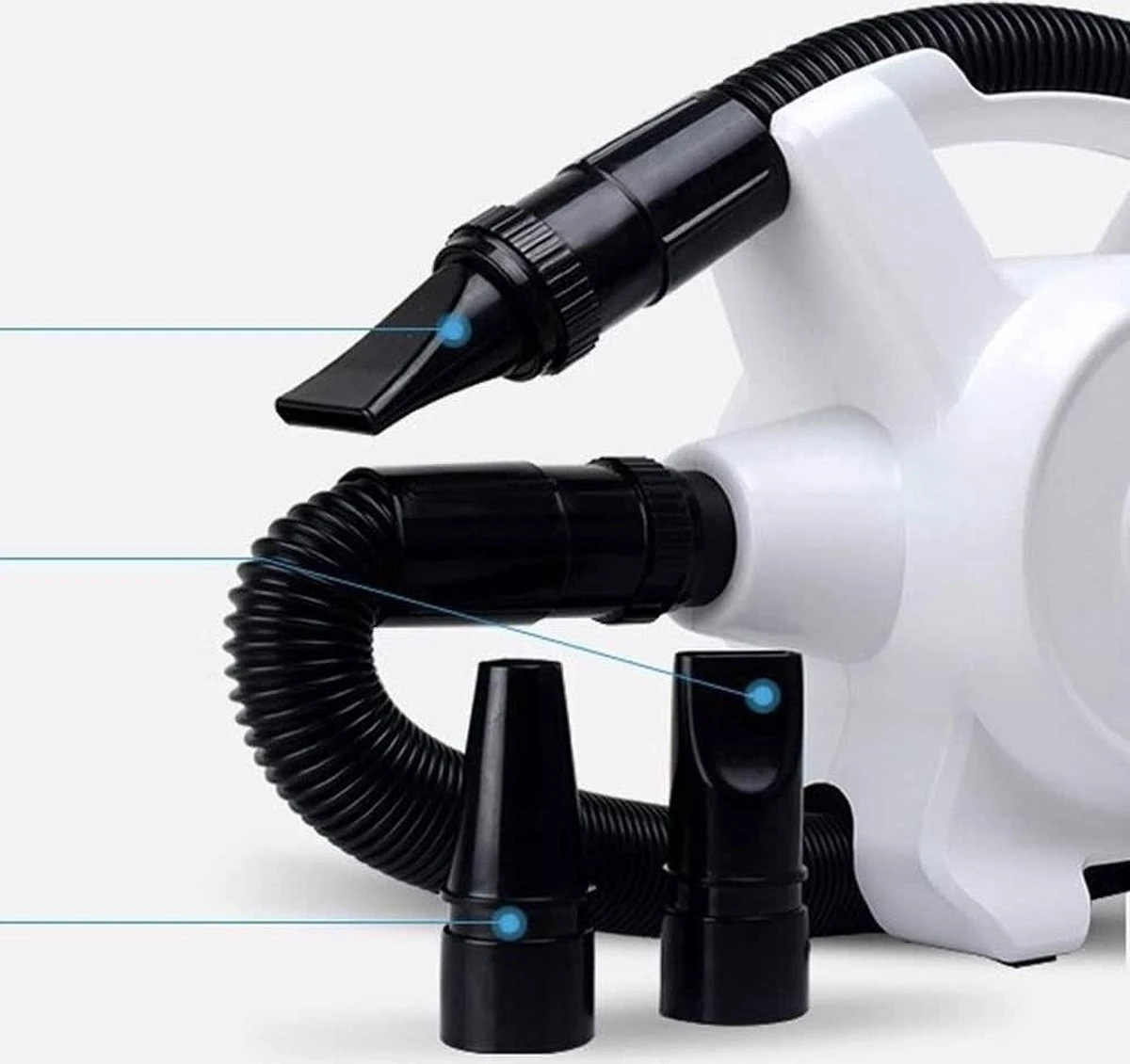 Hondenfohn - Waterblazer Met Draaiknop - 2400W Vermogen Met Warme En Koude Stand - Wit 5 Hondenfohn - Waterblazer Met Draaiknop - 2400W Vermogen Met Warme En Koude Stand - Wit - Afbeelding 3