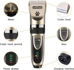 Nobleza Dieren Tondeuse Set - 4 Opzetkammen - Draadloos - Voor Huisdieren Katten & Honden -Honden Benodigdheden Verkoop 1200x1133 2