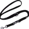 DDOXX Hondenriem Air Mesh, 3-voudig Verstelbaar, 2m | Voor Kleine & Grote Honden | Dubbele Riem Twee Honden Kat Puppy | Tug Leash Large | Lead Leash Small | Walking Leash Puppy Leash | Zwart, M