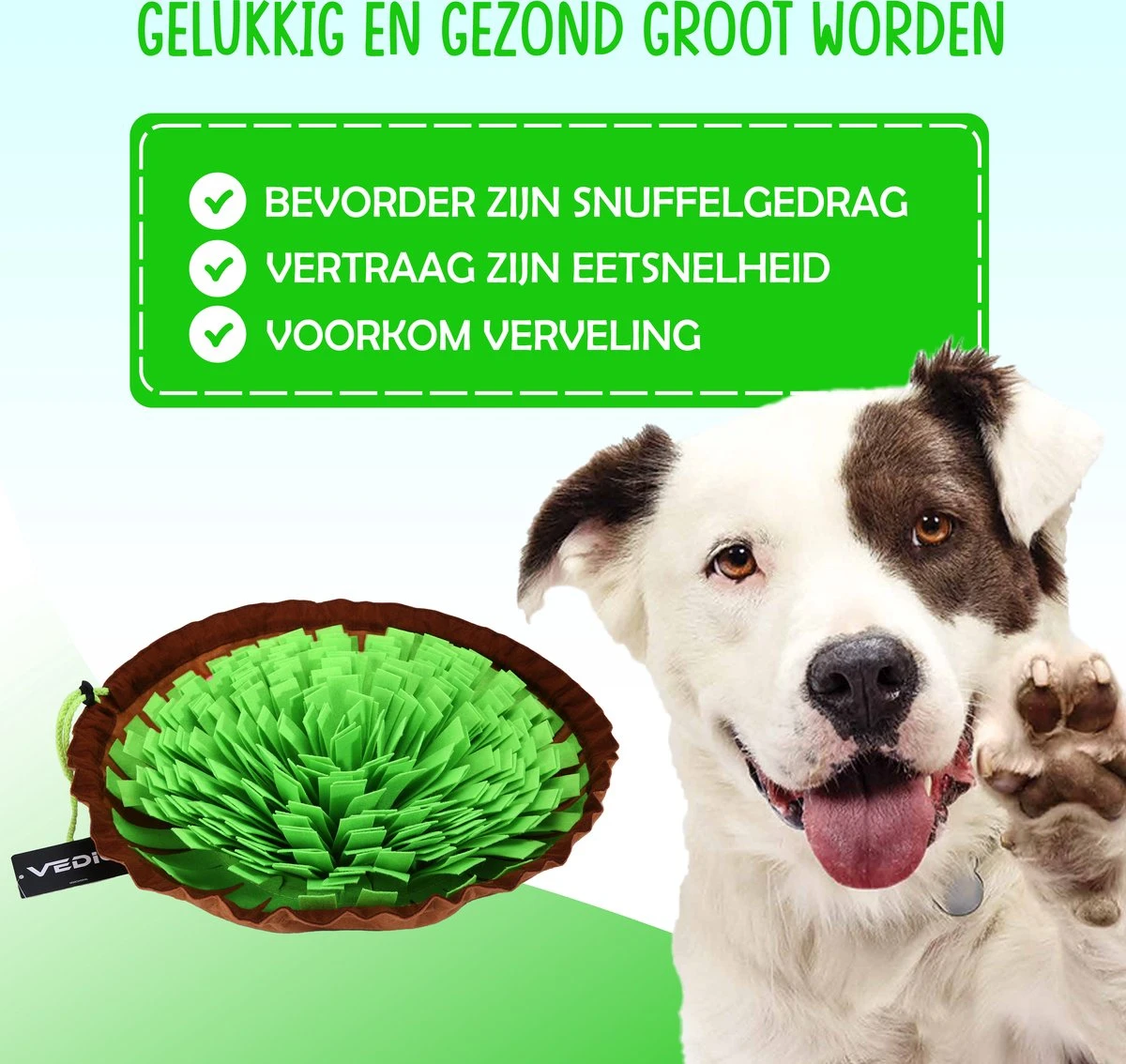 VEDIC® - XL Snuffelmat Groen/Bruin - Hondenspeelgoed- Antischrok - 45 CM - Hondenspeelgoed - Honden En Katten - Intelligentie - Slow Feeder - Voerbak 9 VEDIC® - XL Snuffelmat Groen/Bruin - Hondenspeelgoed- Antischrok - 45 CM - Hondenspeelgoed - Honden En Katten - Intelligentie - Slow Feeder - Voerbak - Afbeelding 7