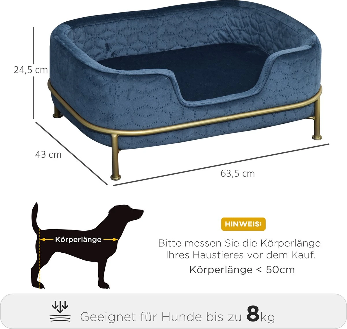 PawHut Hondenbank Met Rugleuning Huisdierenbank Met Metalen Poten Hondenbed Kattenbank D04-157 5 PawHut Hondenbank Met Rugleuning Huisdierenbank Met Metalen Poten Hondenbed Kattenbank D04-157 - Afbeelding 3