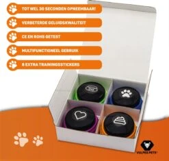 Vulpes Pets® PRO Praatknop Voor Honden Met Speelmat - Dogbuttons - Laat Uw Huisdier Spreken - Hondenspeelgoed - Honden Training - Inclusief E-Book En Speelmat 26 Vulpes Pets® PRO Praatknop Voor Honden Met Speelmat - Dogbuttons - Laat Uw Huisdier Spreken - Hondenspeelgoed - Honden Training - Inclusief E-Book En Speelmat -Honden Benodigdheden Verkoop 1200x1140 17