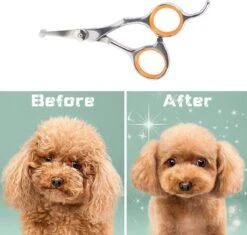 Merkloos Premium Gebogen Trimschaar Honden - Huisdier Trimmen - Hoofd, Poten Ogen & Oren - Kat & Hond Knippen - Veilige Schaar -Honden Benodigdheden Verkoop 1200x1144 1