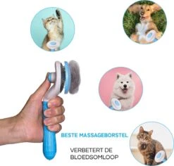 Lorell Pet Company Kattenborstel/Hondenborstel - Borstel Voor Langharig/kortharig -Hondenhaar En Kattenhaar Verwijderaar - Blauw -Honden Benodigdheden Verkoop 1200x1145 13