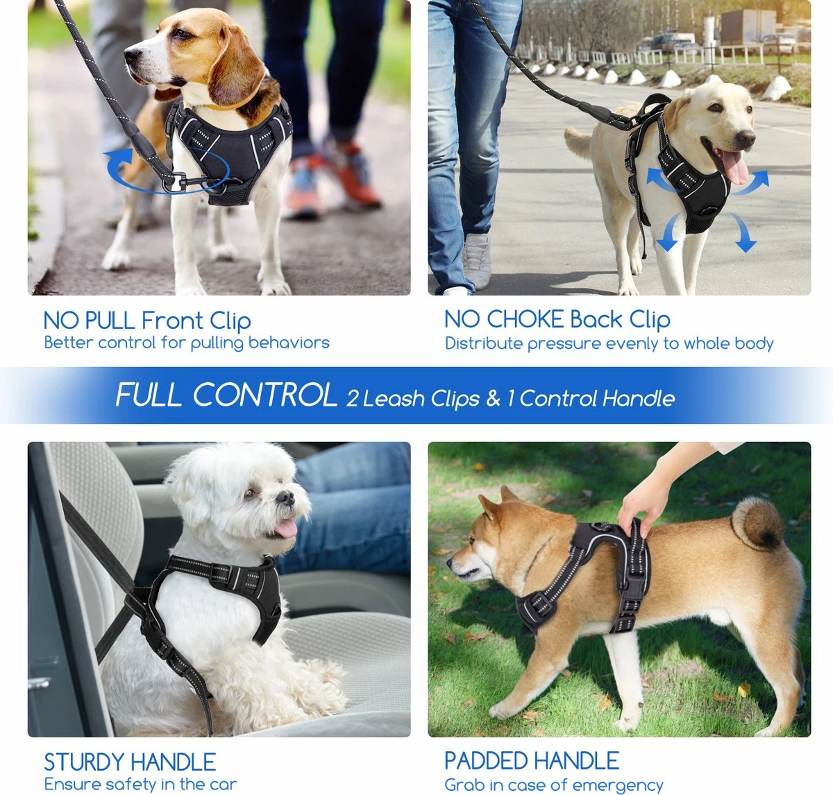 Nobleza 42ZHW - Hondenharnas - Hondentuigje - Anti Trek - S - Zwart 6 Nobleza 42ZHW - Hondenharnas - Hondentuigje - Anti Trek - S - Zwart - Afbeelding 4