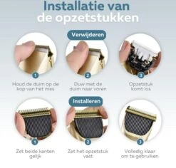 BYER Professionele Dieren Tondeuse Set - Voor Huisdieren Katten & Honden - Draadloos - Oplaadbare Pet Trimmer - Dog Tondeuze Clipper - 5 Standen & Vier Opzetkammen - Low Noise -Honden Benodigdheden Verkoop 1200x1148 6