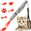 Merkloos Laserpen - USB Oplaadbaar - Kattenspeeltjes - Verschillende Standen - Zilver - Houder