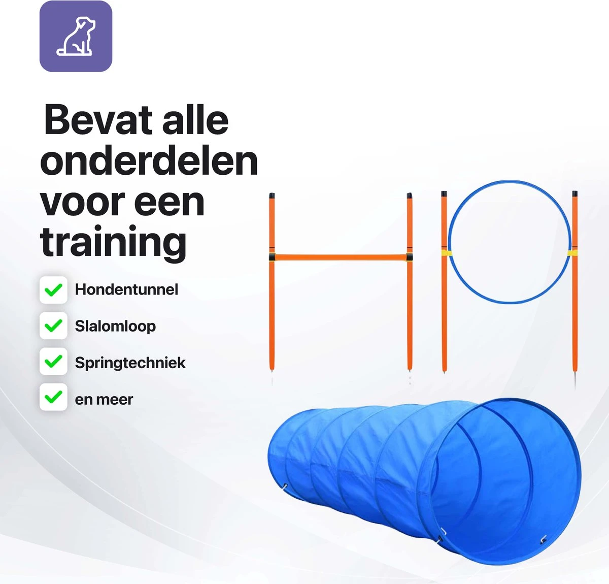 Tavaro Agility Voor De Hond - Honden Training - Hondentunnel - Springhoepel - Horde - Slalom - Honden Behendigheid Trainingsset 7 Tavaro Agility Voor De Hond - Honden Training - Hondentunnel - Springhoepel - Horde - Slalom - Honden Behendigheid Trainingsset - Afbeelding 5