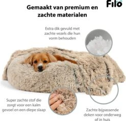 Filo Hondenmand 60cm Met Deken & Rits – Crème – Geschikt Als Kattenmand - Fluffy Donut Hondenbed Lichtbruin - Honden Mand & Bed – Hondenkussen – Kussen Hond – Katten Mand -Honden Benodigdheden Verkoop 1200x1153 19